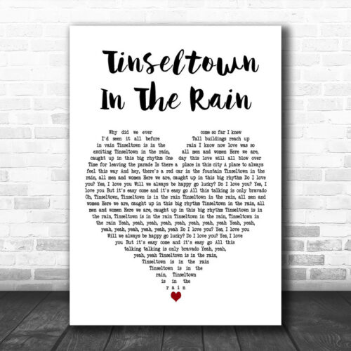 The Blue Nile Tinseltown In The Rain White Heart Decorative Wall Art Gift Song Lyric Print - Ecom Groot