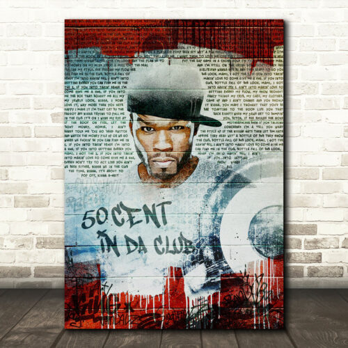 50 Cent In Da Club Graffiti Wall Paint Splatter Music Song Lyric Wall Art Print - Ecom Groot