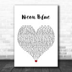 Steps Neon Blue White Heart Decorative Wall Art Gift Song Lyric Print - Ecom Groot