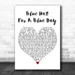 Nick Heyward Blue Hat For A Blue Day White Heart Decorative Wall Art Gift Song Lyric Print - Ecom Groot