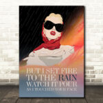 Adele Set Fire To The Rain Woman Sunglasses Music Song Lyric Wall Art Print - Ecom Groot