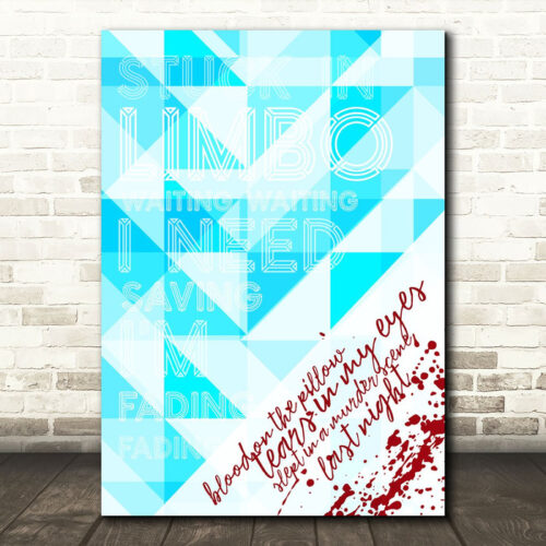 Royal Blood Limbo Blood Splatter Blue Triangles Music Song Lyric Wall Art Print - Ecom Groot