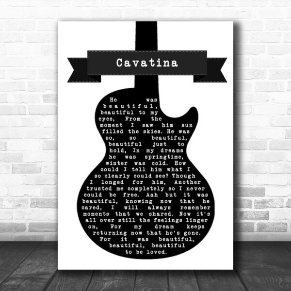 John Williams Cavatina Black & White Guitar Song Lyric Music Art Print - Ecom Groot