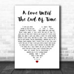 Plcido Domingo A Love Until The End Of Time White Heart Decorative Gift Song Lyric Print - Ecom Groot