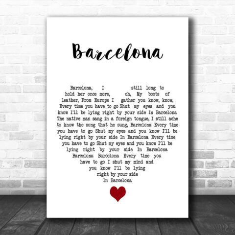 George Ezra Barcelona White Heart Decorative Wall Art Gift Song Lyric Print - Ecom Groot