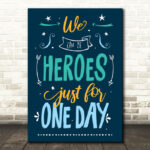 David Bowie Heroes Blue Stars And Arrows Music Song Lyric Wall Art Print - Ecom Groot