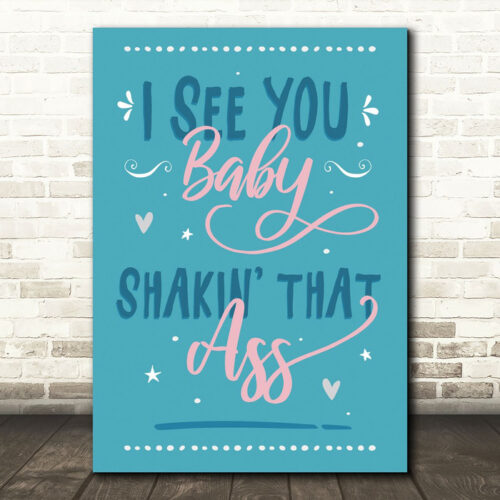 Groove Armada I See You Baby Light Blue Typography Music Song Lyric Wall Art Print - Ecom Groot