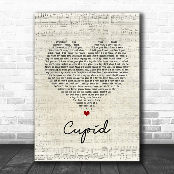 112 Cupid Script Heart Song Lyric Music Art Print - Ecom Groot