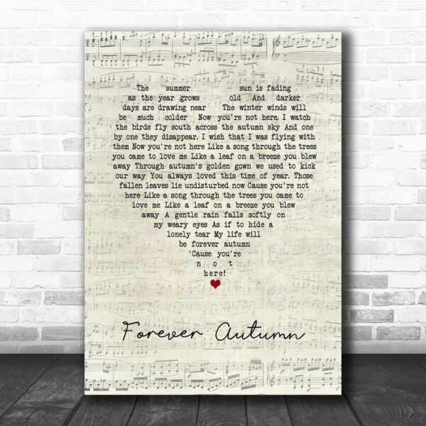 The Moody Blues Forever Autumn Script Heart Song Lyric Print - Ecom Groot