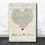 Alkaline Trio Blue In The Face Script Heart Song Lyric Art Print - Ecom Groot