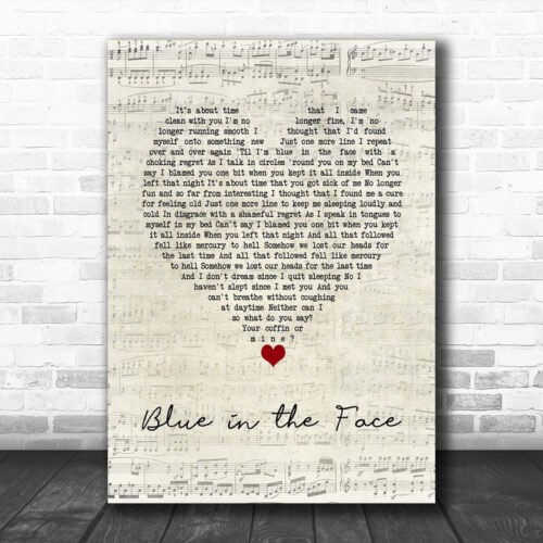 Alkaline Trio Blue In The Face Script Heart Song Lyric Art Print - Ecom Groot