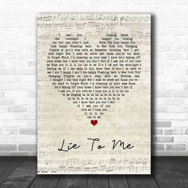 5 Seconds Of Summer Lie To Me Script Heart Quote Song Lyric Print - Ecom Groot