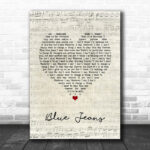 Blur Blue Jeans Script Heart Song Lyric Print - Ecom Groot