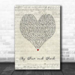 Jackson Browne Sky Blue And Black Script Heart Song Lyric Print - Ecom Groot