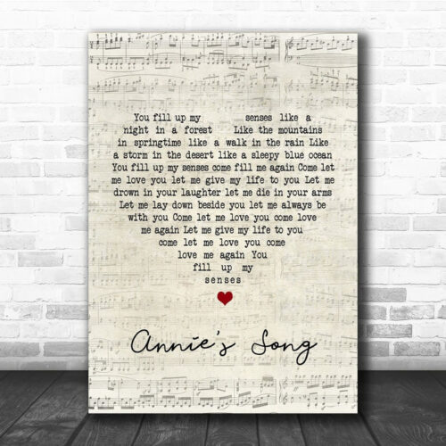 John Denver Annie's Song Script Heart Song Lyric Quote Print - Ecom Groot