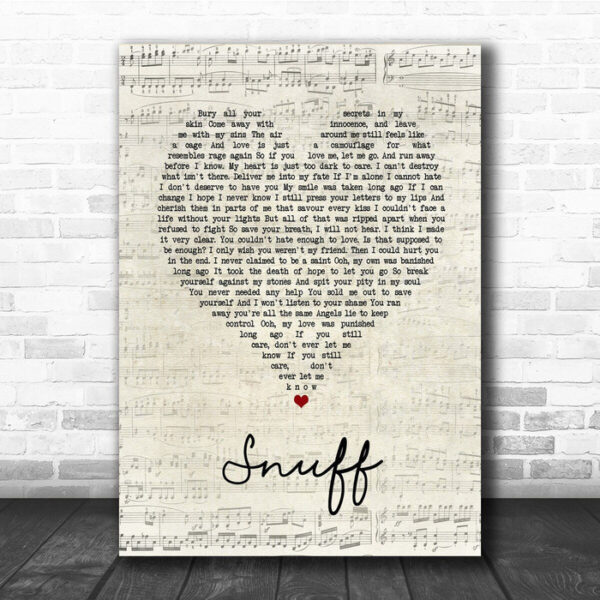 Slipknot Snuff Script Heart Song Lyric Quote Print - Ecom Groot