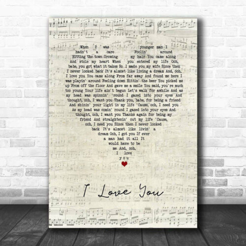 Climax Blues Band I Love You Script Heart Song Lyric Print - Ecom Groot