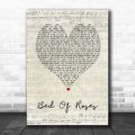 Bon Jovi Bed Of Roses Script Heart Song Lyric Quote Print - Ecom Groot