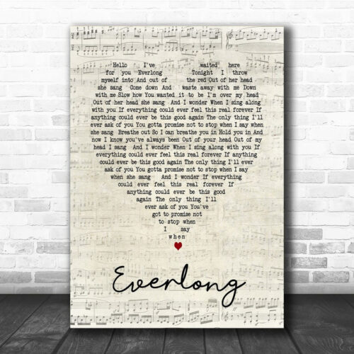 Everlong Foo Fighters Script Heart Song Lyric Quote Print - Ecom Groot