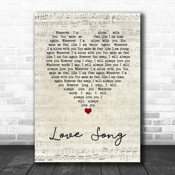 311 Love Song Script Heart Song Lyric Wall Art Print - Ecom Groot