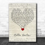 Daniel O'Donnell Hello Darlin' Script Heart Song Lyric Quote Music Print - Ecom Groot