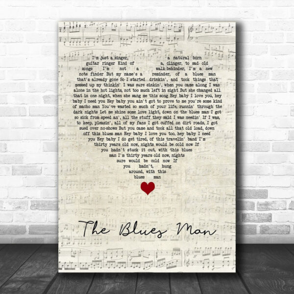 Hank Williams Jr The Blues Man Script Heart Song Lyric Wall Art Print - Ecom Groot