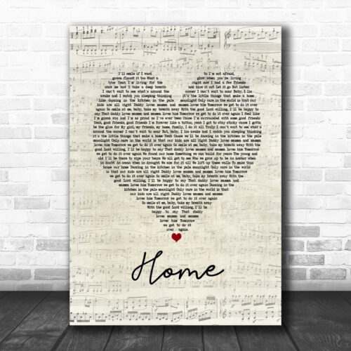 Blue October Home Script Heart Song Lyric Music Poster Print - Ecom Groot