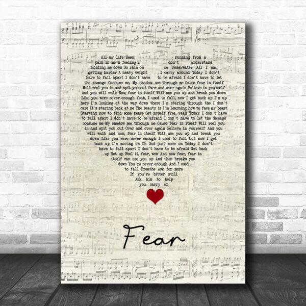 Blue October Fear Script Heart Song Lyric Quote Music Print - Ecom Groot