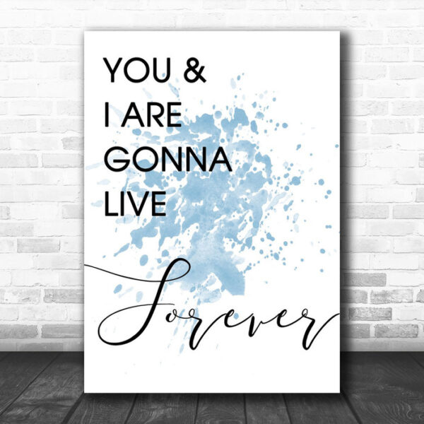 Blue Live Forever Oasis Song Lyric Canvas Music Wall Art Print - Ecom Groot