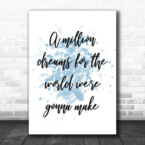 Blue The Greatest Showman A Million Dreams Song Lyric Canvas Music Wall Art Print - Ecom Groot