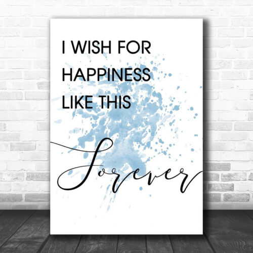 Blue The Greatest Showman Happiness Like This Forever Song Lyric Canvas Music Wall Art Print - Ecom Groot