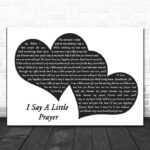 Aretha Franklin I Say A Little Prayer Landscape Black & White Two Hearts Song Lyric Art Print - Ecom Groot