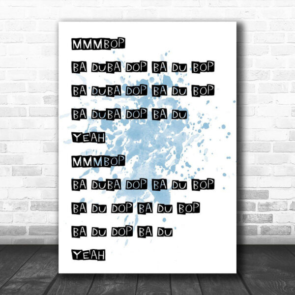 Blue Mmmbop Song Lyric Canvas Music Wall Art Print - Ecom Groot