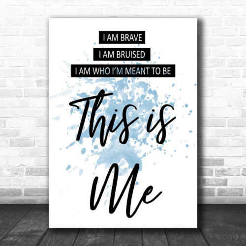 Blue This Is Me The Greatest Showman Song Lyric Canvas Music Wall Art Print - Ecom Groot