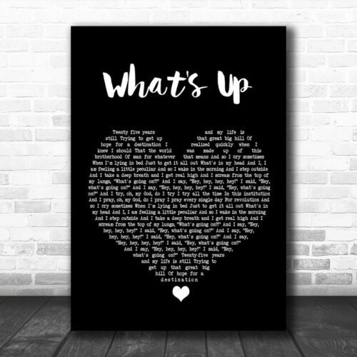 4 Non Blondes What's Up Black Heart Song Lyric Print - Ecom Groot