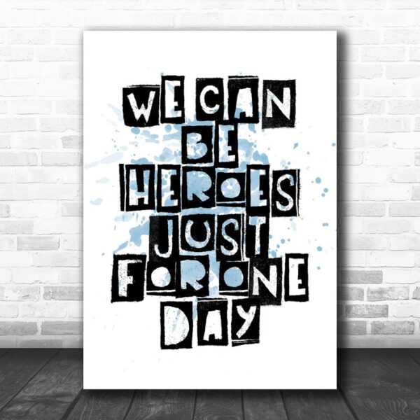 Blue Heroes David Bowie Song Lyric Canvas Music Wall Art Print - Ecom Groot