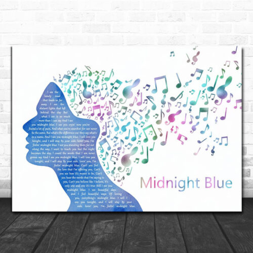 Electric Light Orchestra Midnight Blue Colourful Music Note Hair Song Lyric Music Art Print - Ecom Groot