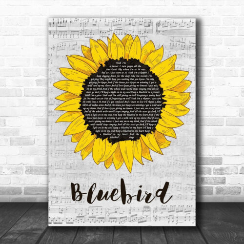 Miranda Lambert Bluebird Grey Script Sunflower Song Lyric Music Art Print - Ecom Groot