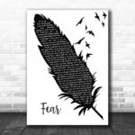 Blue October Fear Black & White Feather & Birds Song Lyric Print - Ecom Groot