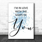 Blue Shape Of You Ed Sheeran Song Lyric Canvas Music Wall Art Print - Ecom Groot