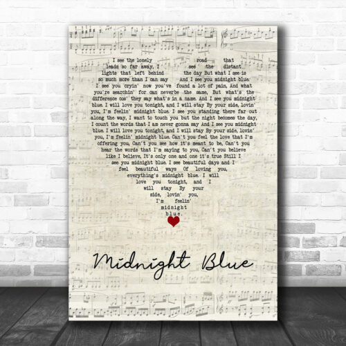 Electric Light Orchestra Midnight Blue Script Heart Song Lyric Wall Art Print - Ecom Groot