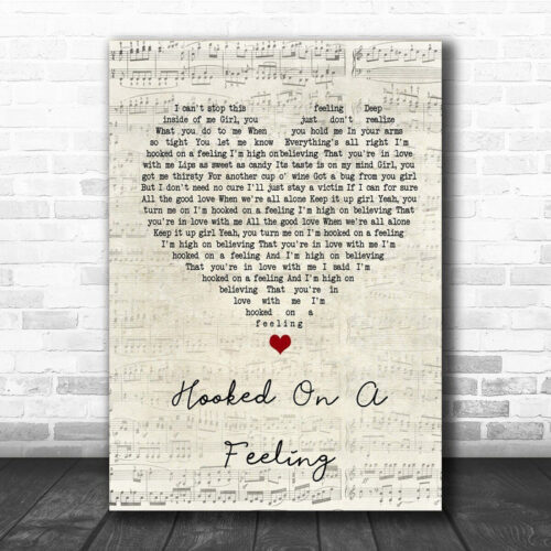 Blue Swede Hooked On A Feeling Script Heart Song Lyric Quote Print - Ecom Groot