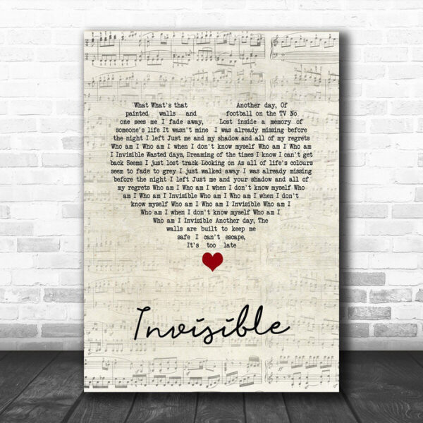 5 Seconds Of Summer Invisible Script Heart Song Lyric Quote Music Print - Ecom Groot