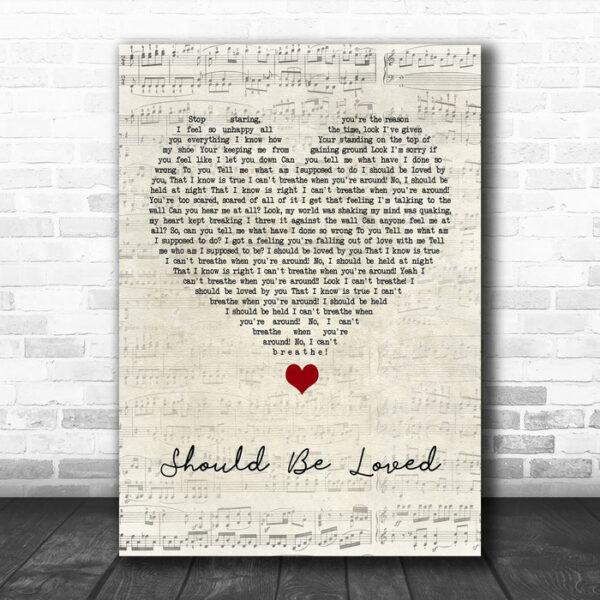 Blue October Should Be Loved Script Heart Song Lyric Quote Music Print - Ecom Groot