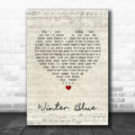 Heather Nova Winter Blue Script Heart Song Lyric Quote Print - Ecom Groot