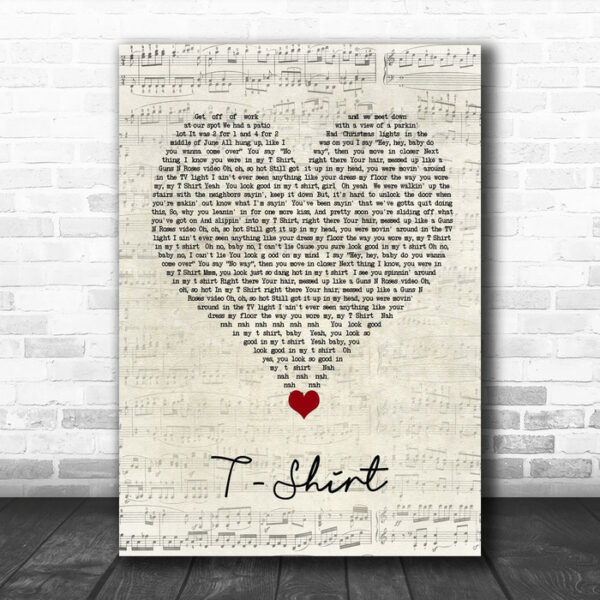 Thomas Rhett T-Shirt Script Heart Song Lyric Quote Music Print - Ecom Groot