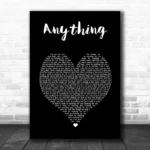 3T Anything Black Heart Song Lyric Art Print - Ecom Groot