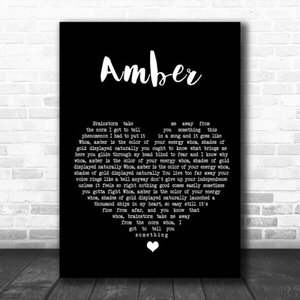 311 Amber Black Heart Song Lyric Print - Ecom Groot