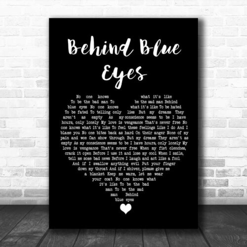 The Who Behind Blue Eyes Black Heart Song Lyric Print - Ecom Groot