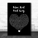 The Who Blue, Red And Grey Black Heart Song Lyric Art Print - Ecom Groot